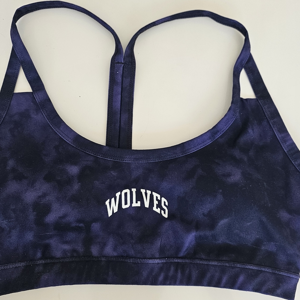 Blue Camouflage Sports Bra with Racerback